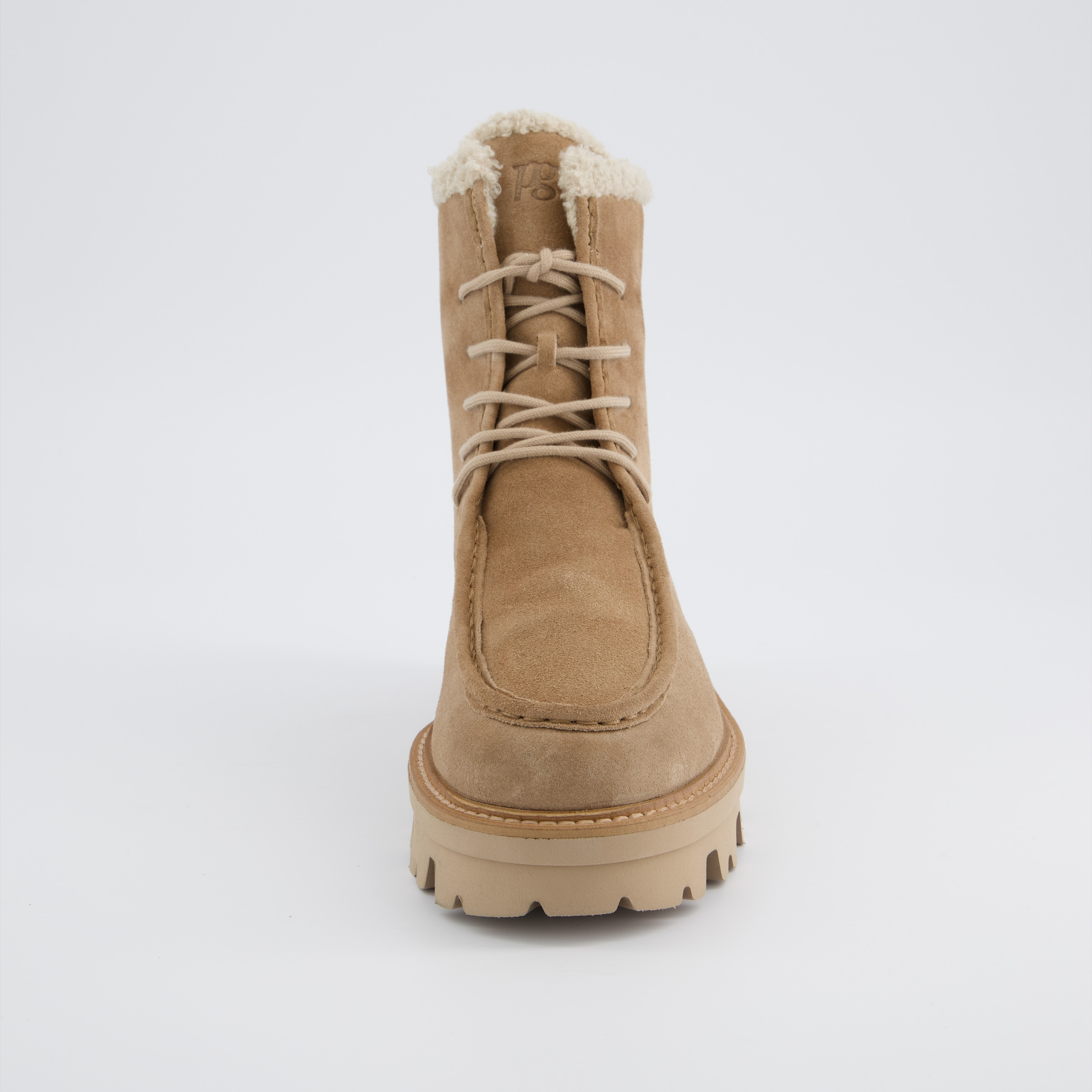 Lace up boots with warm lining in beige Paul Green